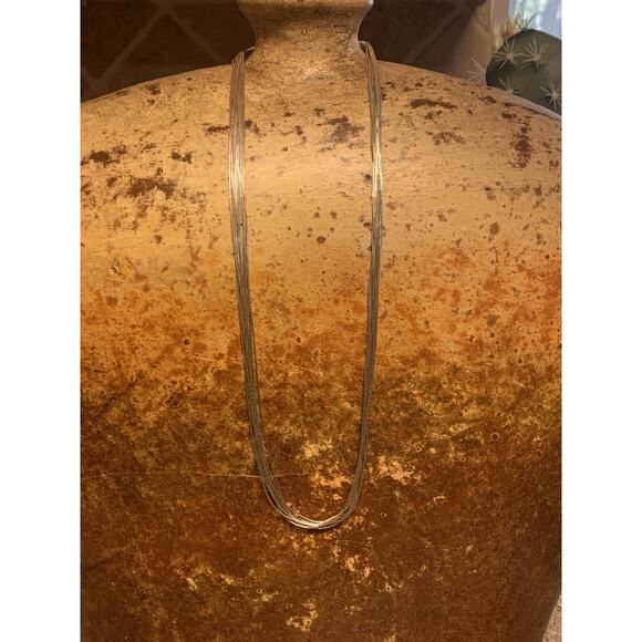 Sterling Liquid Silver 10 Strand Necklace Vintage - Picture 1 of 7